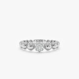 Pave Diamond Beaded Ring, Kya