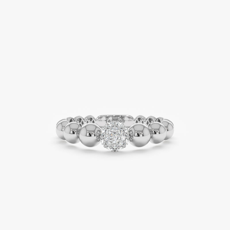 Pave Diamond Beaded Ring, Kya