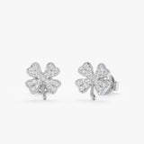 Pave Clover Diamond Earrings, Sura