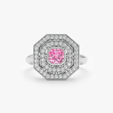 Art Deco Pink Tourmaline & Diamond Ring, Viviana