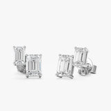 Double Baguette Lab Diamond Studs, Azphariel