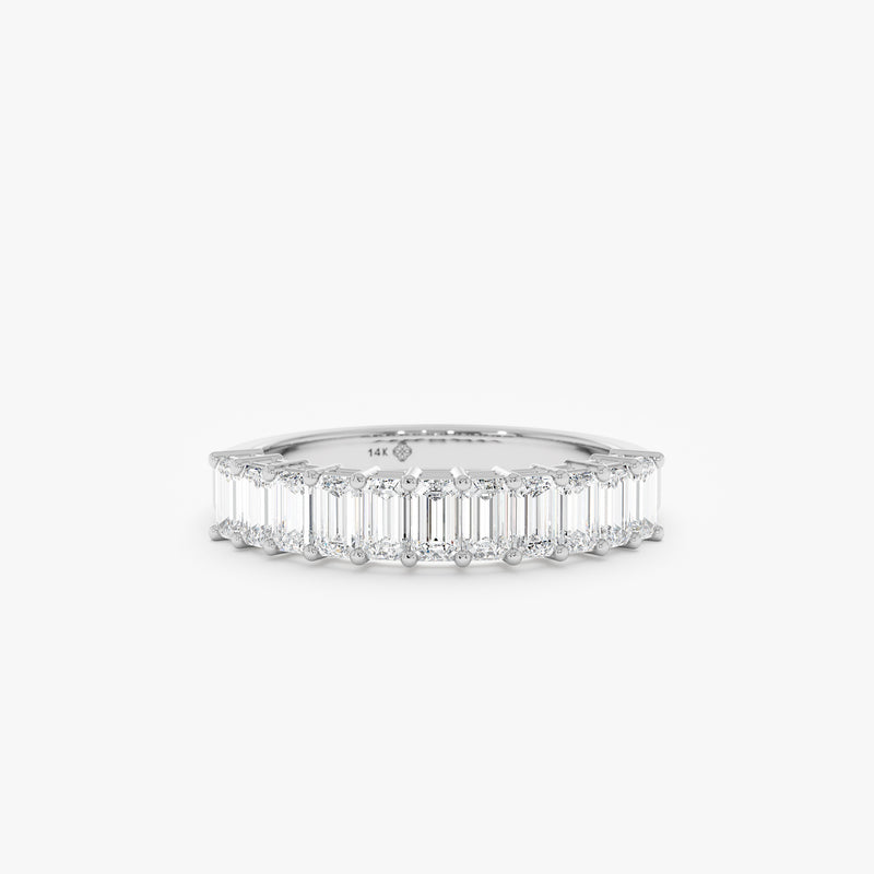 Half Eternity Diamond Band, Baguette Ring, Delphine