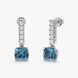 Blue Topaz & Diamond Accent Drop Earrings, Ines