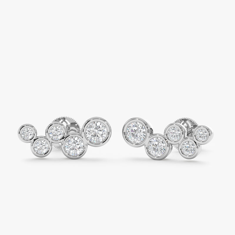 Lab Grown Diamond Cluster Studs, Ariadne
