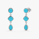 Mix Shape Turquoise Dangle Earrings, Luneth