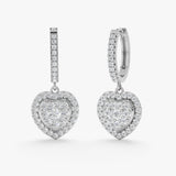 Diamond Heart Drop Earrings, Alisson