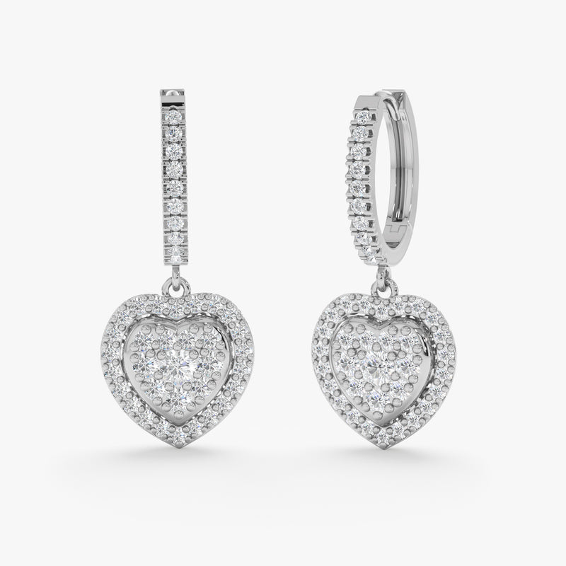 Diamond Heart Drop Earrings, Alisson