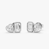 Toi et Moi Lab Grown Diamond Stud Earrings, Dali