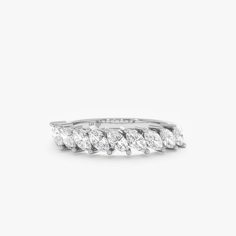 Lab Grown Marquise Diamond Wedding Ring, Liel
