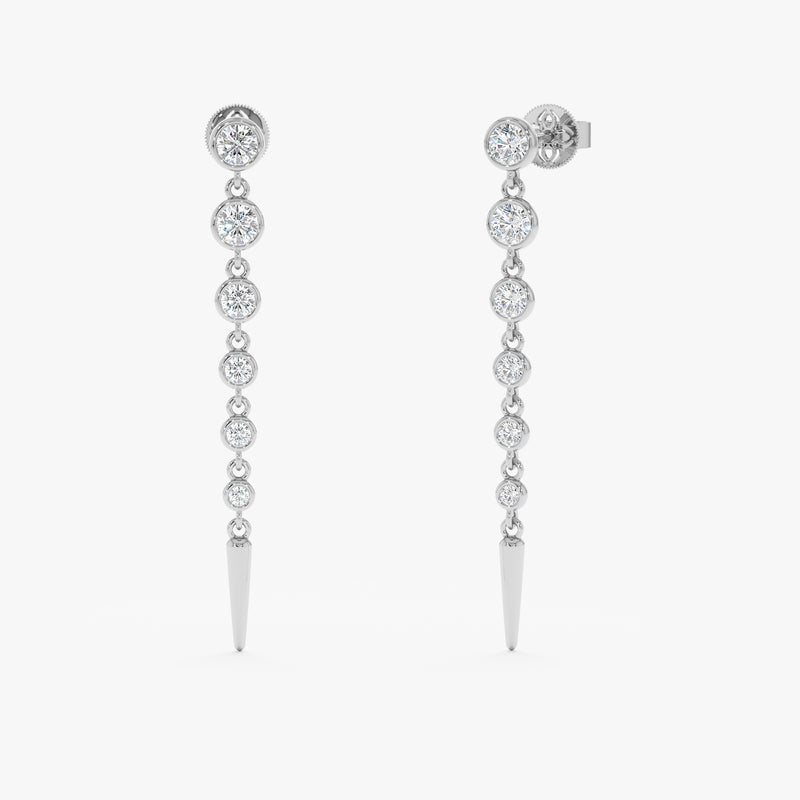 Graduated Lab Grown Diamond Dangle Earrings, Cerelia