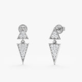 Pave Diamond Triangle Drop Earrings, Macy