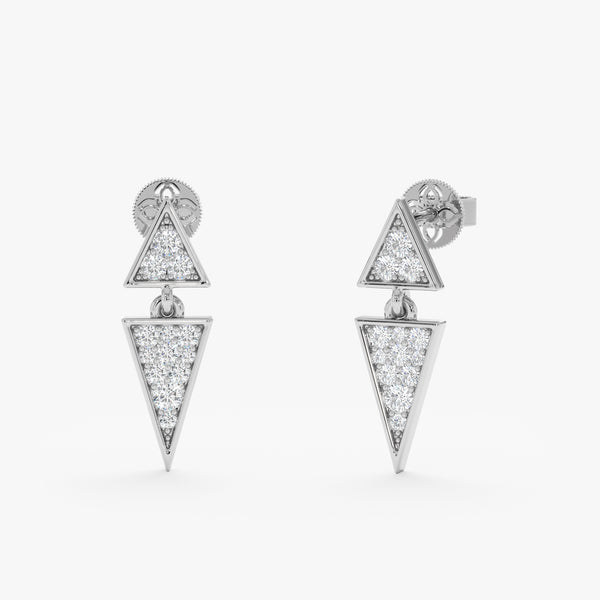 Pave Diamond Triangle Drop Earrings, Macy