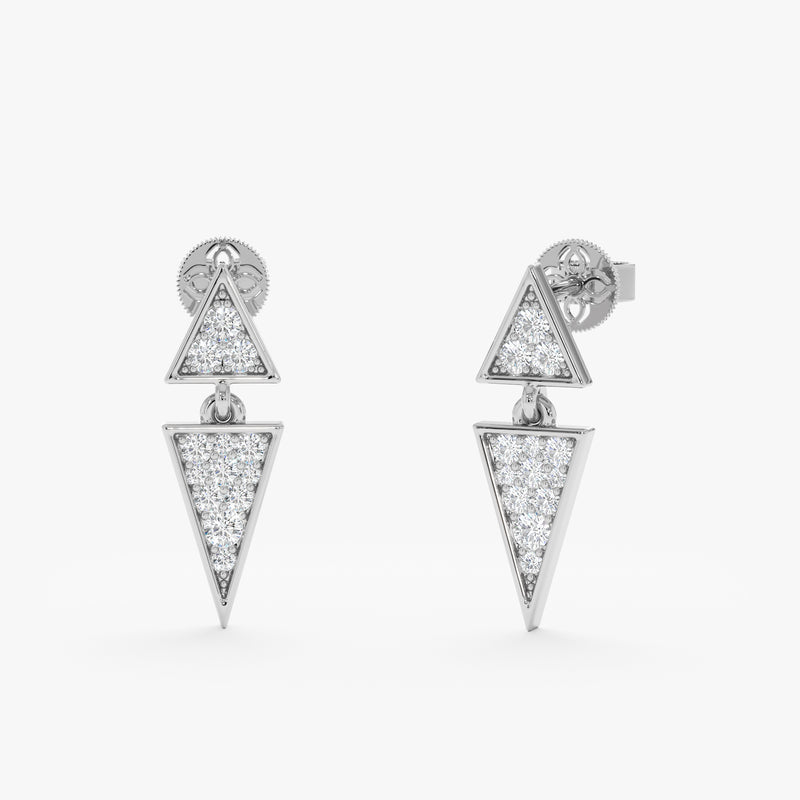 Pave Diamond Triangle Drop Earrings, Macy