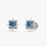 Natural Blue Topaz Stud Earrings, Ysella