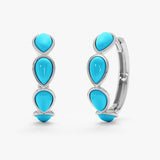 Turquoise Teardrop Huggie Earrings, Aveline