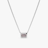 handcrafted solid white gold natural labradorite gemstone pendant