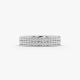 White Gold Double Row Band