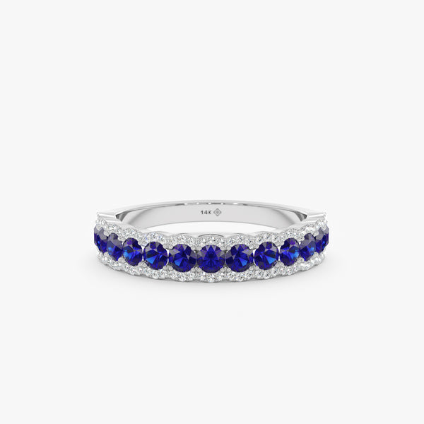 14k white gold half eternity band