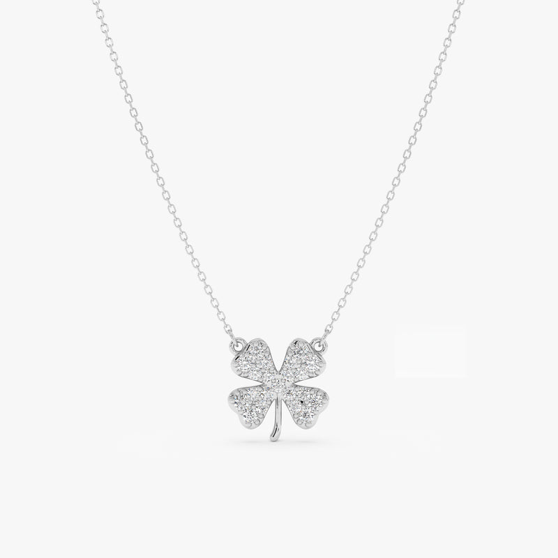 Lab Grown Diamond Clover Necklace, Sura