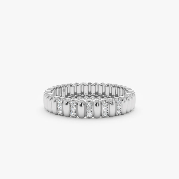 white gold natural diamond wedding band