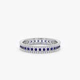white gold sapphire diamond eternity band