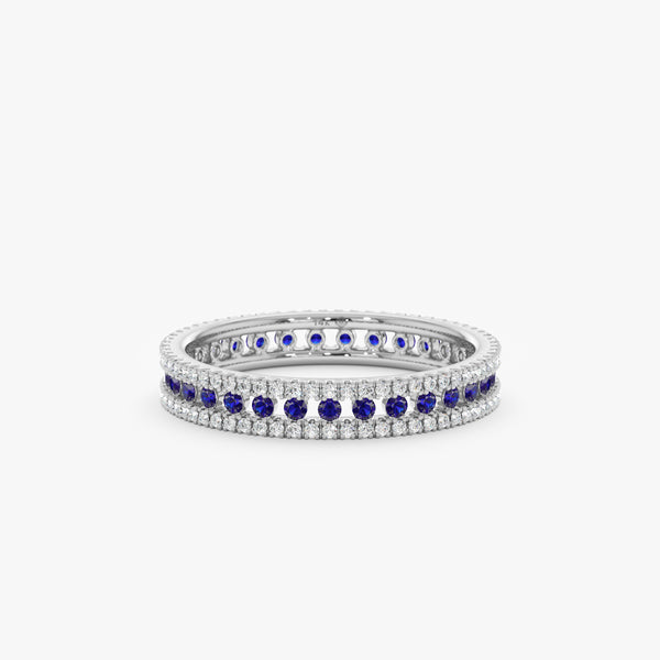 white gold sapphire diamond eternity band