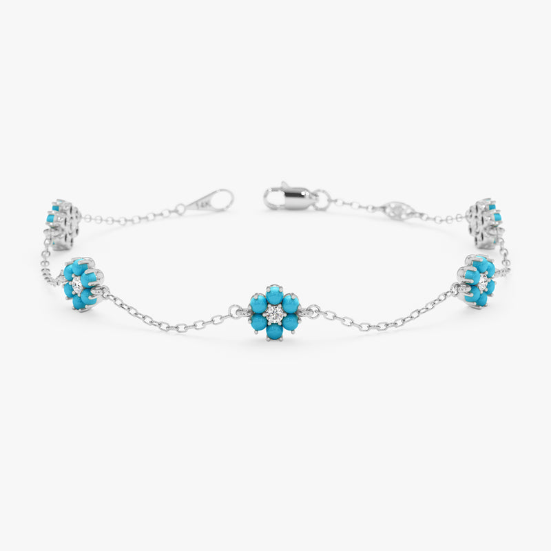 Petite Turquoise Flower Bracelet, Soralyth