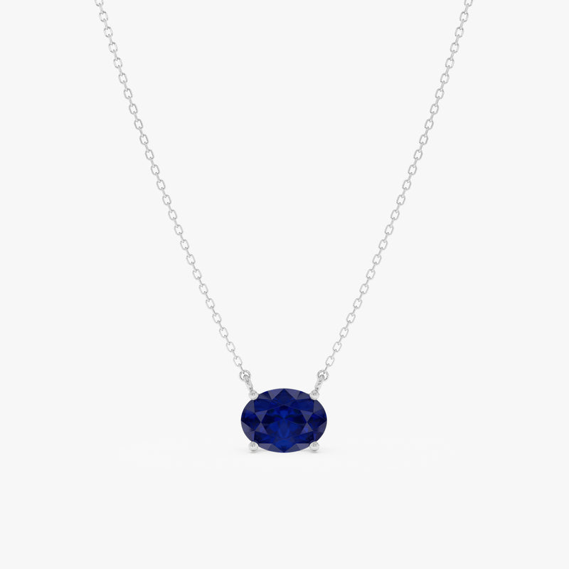 Oval Sapphire Necklace, Cyn
