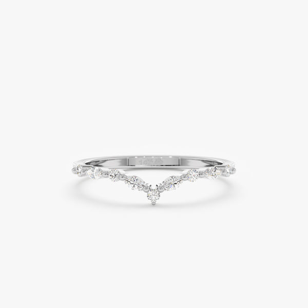 white gold diamond nesting ring