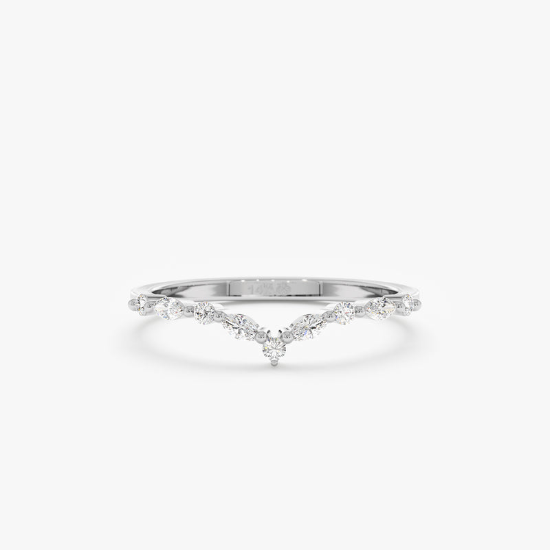 white gold diamond nesting ring