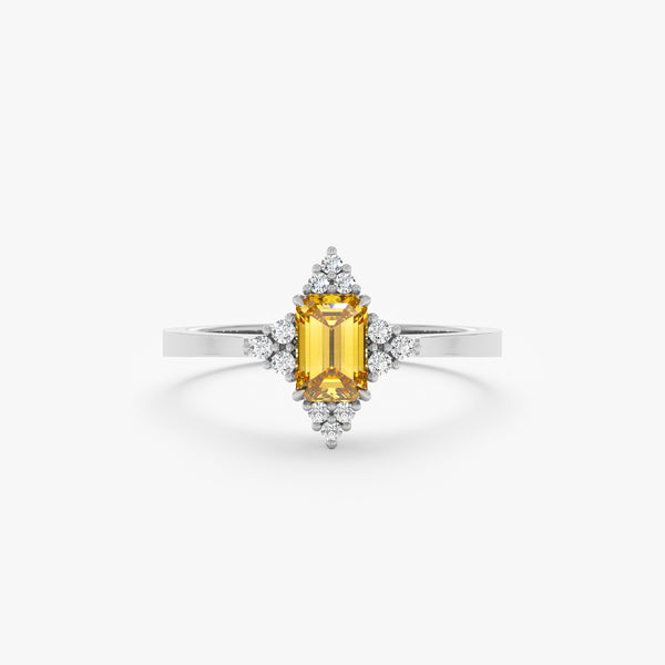 white gold yellow topaz ring