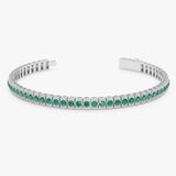 Lab Grown Emerald and Diamond Tennis Bracelet, Ismerelle