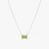 Emerald Cut Peridot Necklace, Lexa