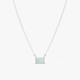 Emerald Cut Opal Necklace, Lexa