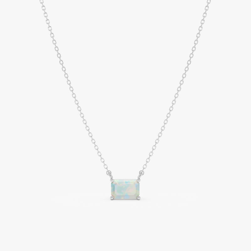 Emerald Cut Opal Necklace, Lexa