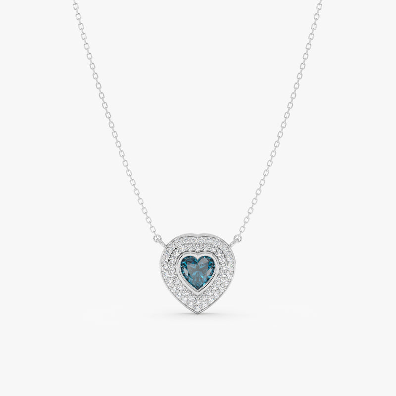 London Blue Topaz Heart Necklace, Sorielle