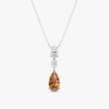 Pear Citrine Necklace with Lab-Grown Diamonds, Thessarina
