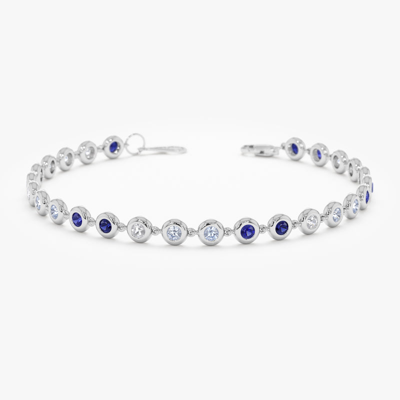 Ombre Blue Sapphire Tennis Bracelet, Petra
