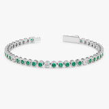 Solid Gold Emerald and Diamond Tennis Bracelet, Solindra