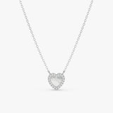 white gold white diamond and pearl pendant