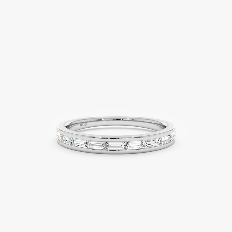 white gold natural diamond band