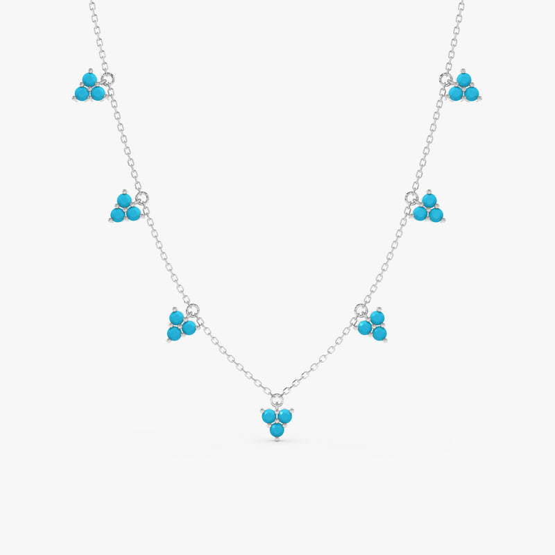 Dainty Turquoise Station Necklace, Elarosia