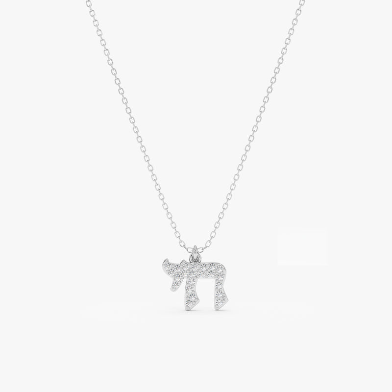 Pave Diamond Chai Necklace, Zavrielle
