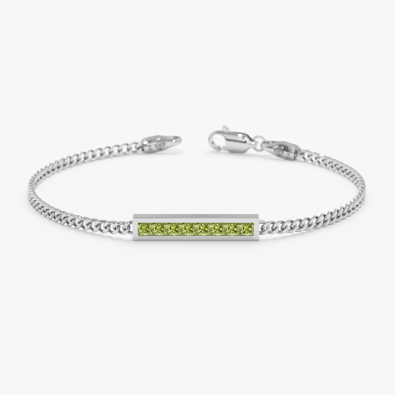 Peridot Bar Bracelet, Kira