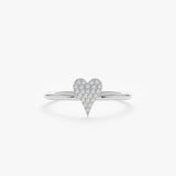 white gold natural diamond heart band