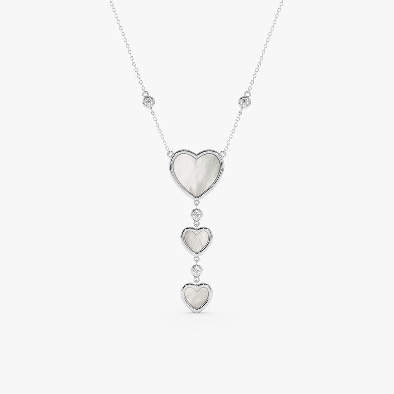 Mother of Pearl Heart Necklace, Velantra