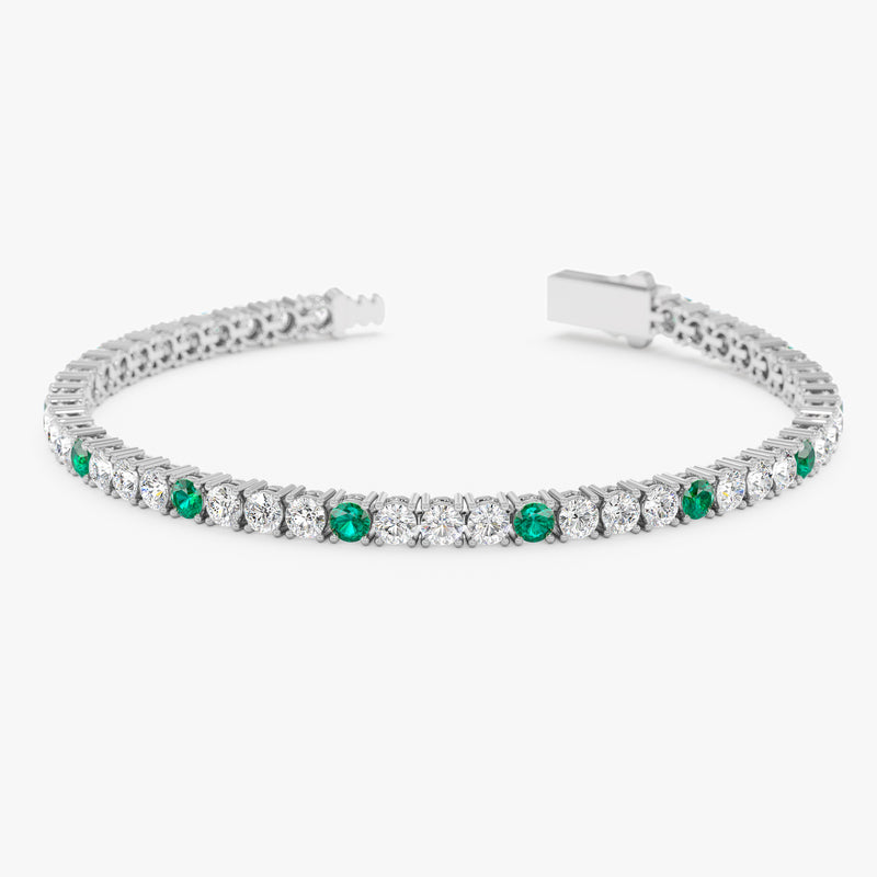 Emerald and Diamond Tennis Bracelet, Celandine
