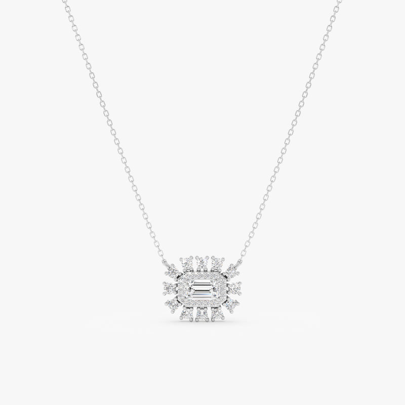 Lab Grown Emerald Cut Diamond Pendant, Isaniel