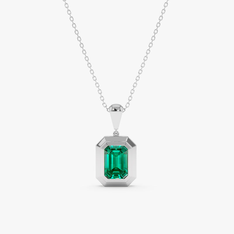 Emerald Octagon Pendant, Aureva