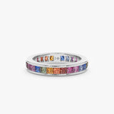 solid white gold colorful eternity ring